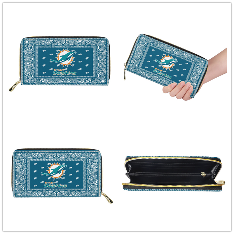 Miami Dolphins PU Leather Zip Wallet 001